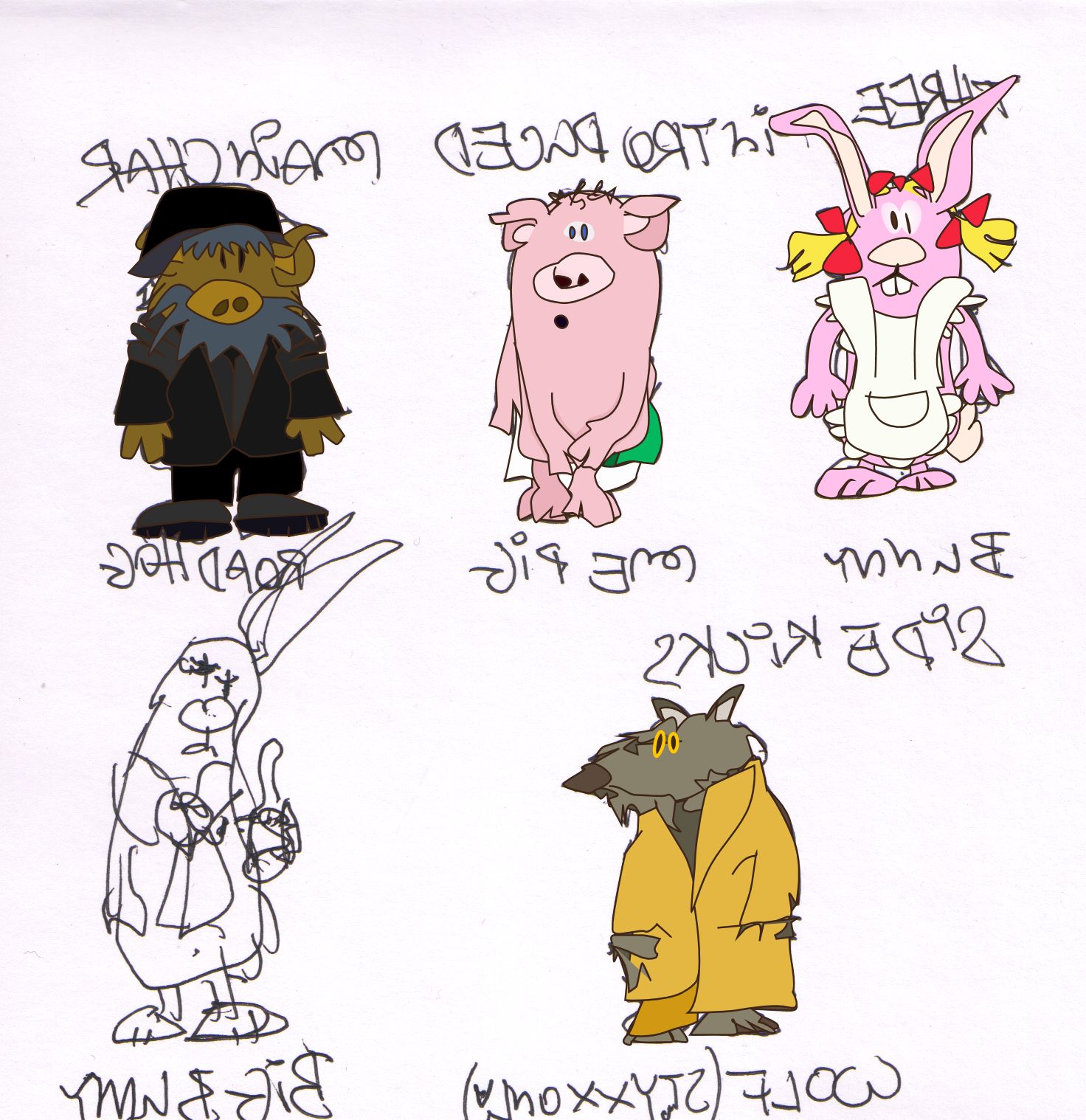 main characters of All Men Are Pigs Title